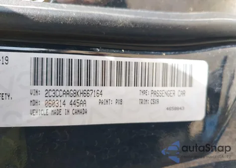2019 Chrysler 300 Touring from USA, damaged, VIN 2C3CCAAG8KH667164